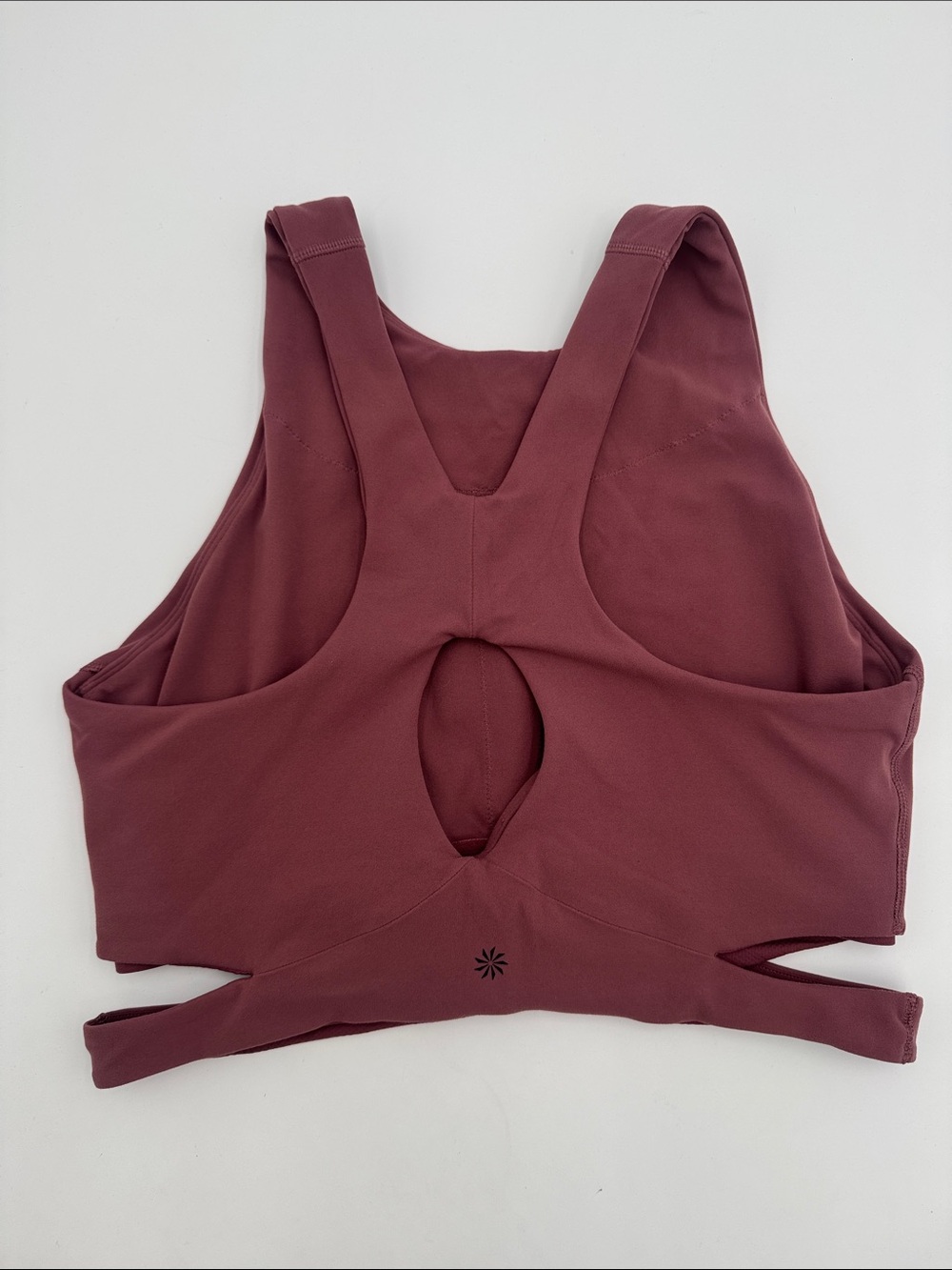 Athleta Mauve Cutout Racerback Sports Bra